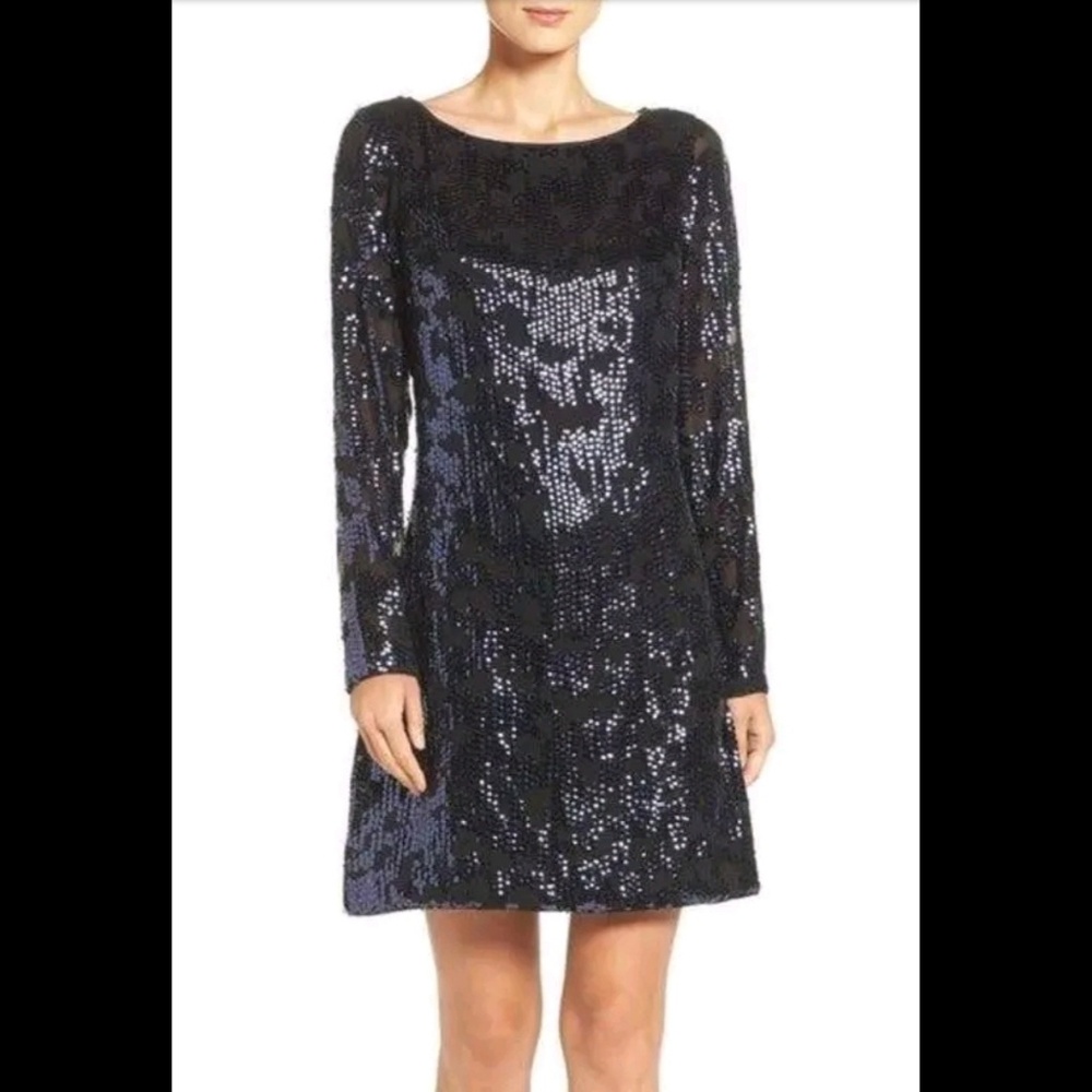 Vince Camuto long sleeve sequin dress